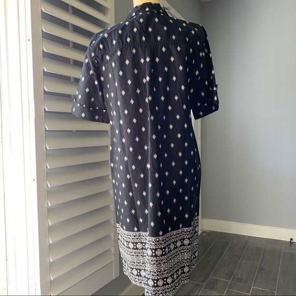 KAREN SCOTT PRINTED POLO COLLAR DRESS SIZE M - Picture 2 of 11